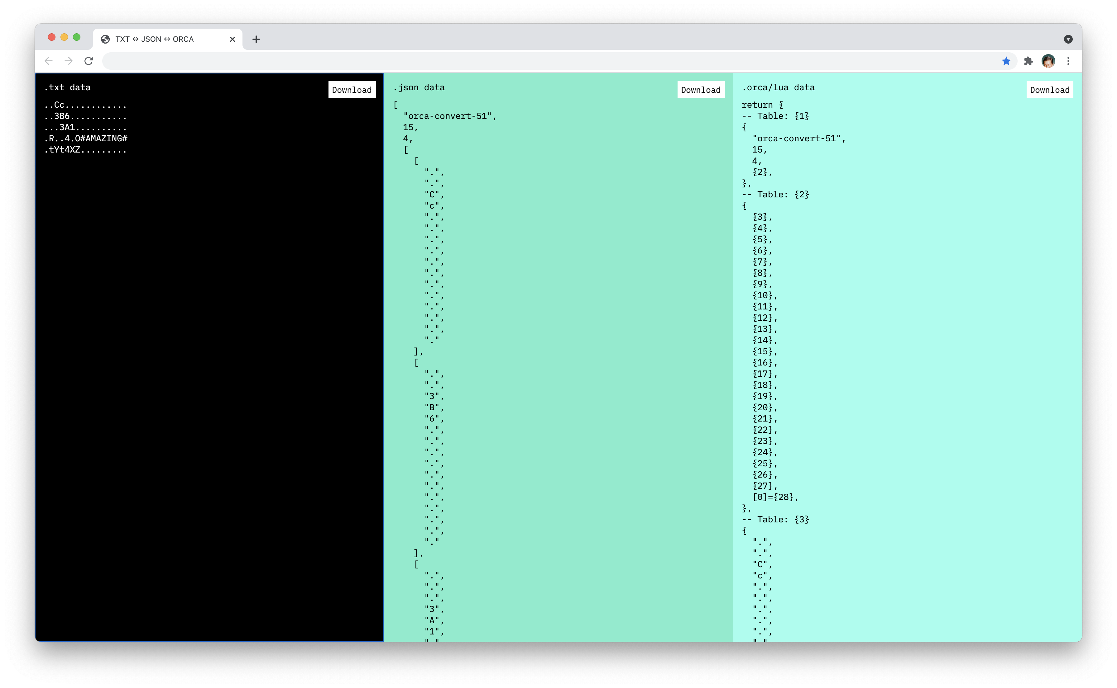 Convert Orca to/from .txt, .json, .orca,100%